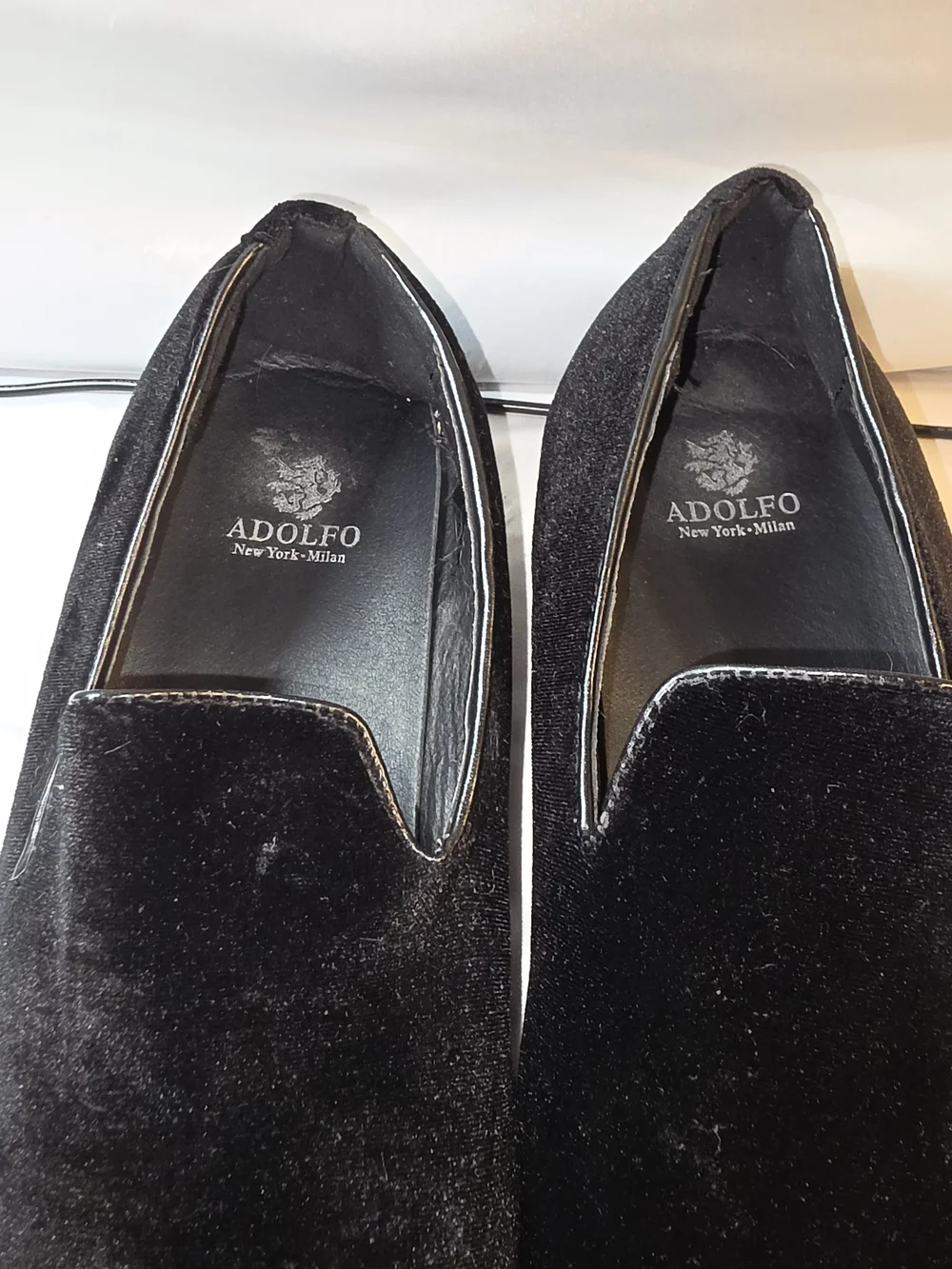 Adolfo Men's Black Velvet Slip-On Dress Loafers